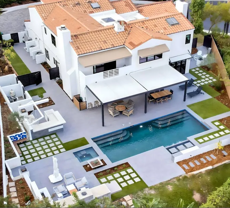 Full backyard build with pool, pergola and patio